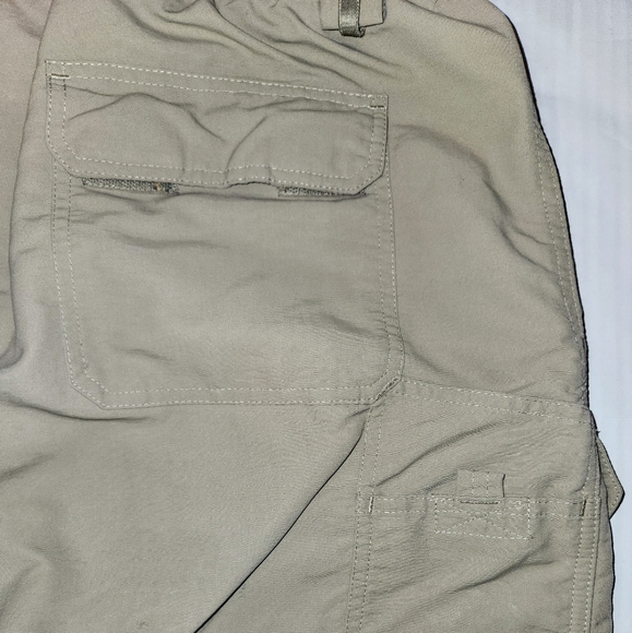 North Face Cargo Pants Mens Large Khaki Belted Nylon Zip Off Convertible Logo - Picture 4 of 12